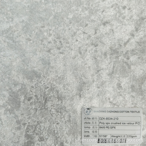 Polyester Spandex Blend Crushed Ice Velour Cloth